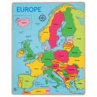 Bigjigs - Дървен пъзел - Карта на Европа