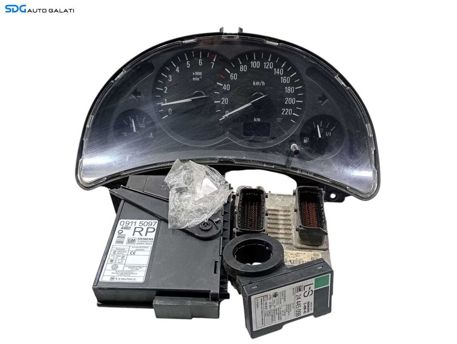 Kit Pornire ECU Calculator Motor Ceas Ceasuri Bord Chei Cheie CIP Imobilizator Opel Corsa C 1.2 Benzina 2000 - 2006 Cod 09115097 09115112 0261206074 88311302 [L6159]
