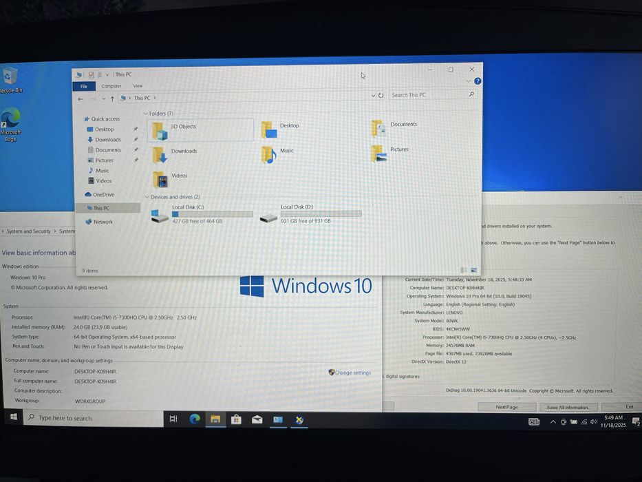 Laptop Lenovo Legion Y520 i5 7300HQ, 1050Ti 4GB, 24GB RAM, SSD+HDD