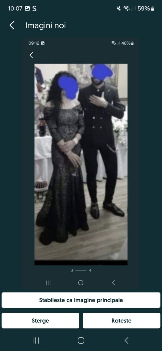 Vând rochie de seară elegantă culoare neagră mărimea S impecabilă