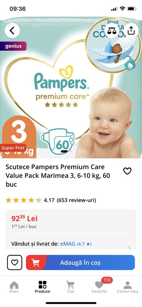 Pampers premium care nr 3