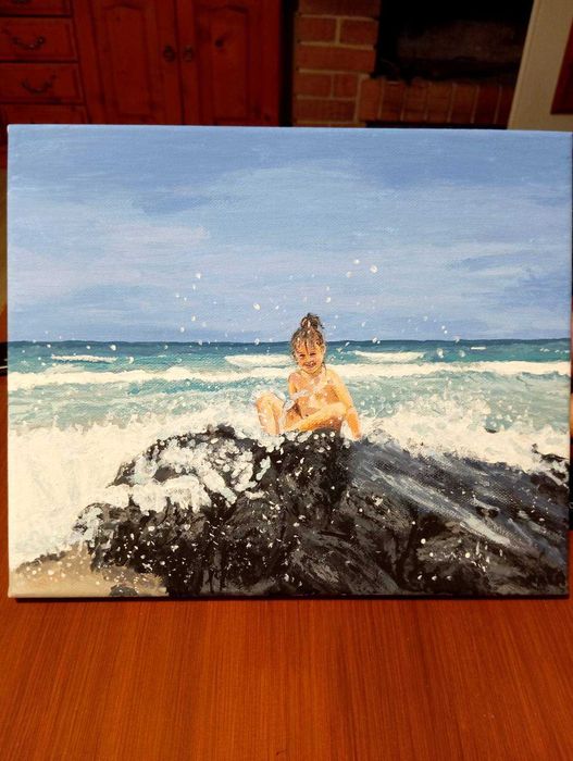 малката русалка 25/30 рисувана с акрилни бои
