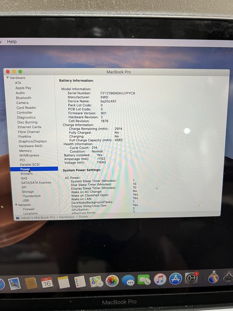 Apple Macbook Pro 2018 13" Core i5 Ram 6 256 SSD