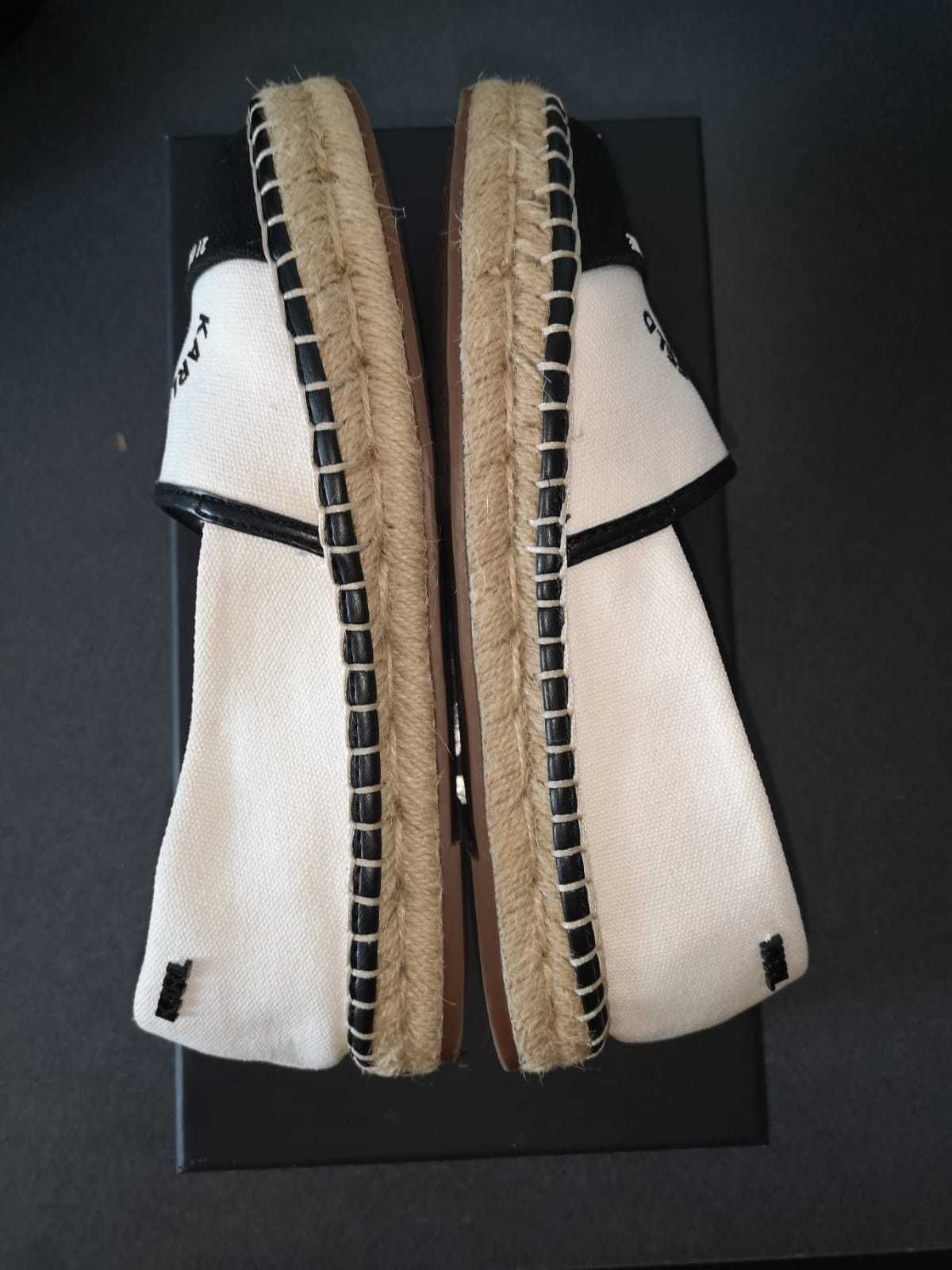 Pantofi espadrile Karl Lagerfeld alb cu negru vara