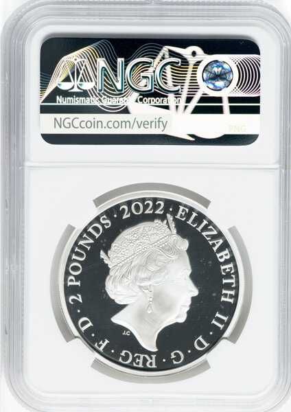 2022 James I - 1 oz £2 - NGC PF70 First Releases - Кутия и Сертификат