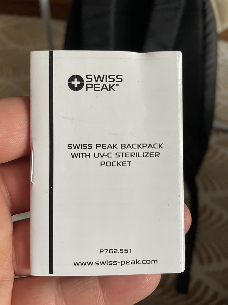 Swiss Peak раница за лаптоп с UV стерилизатор