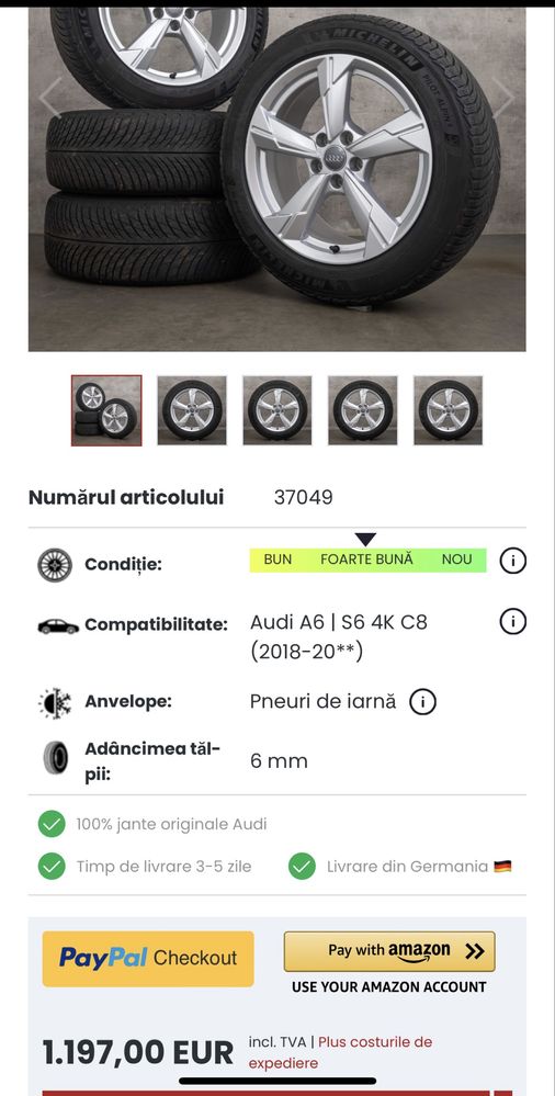 Jante oem 5x112 Audi A4/5/6/7 R18