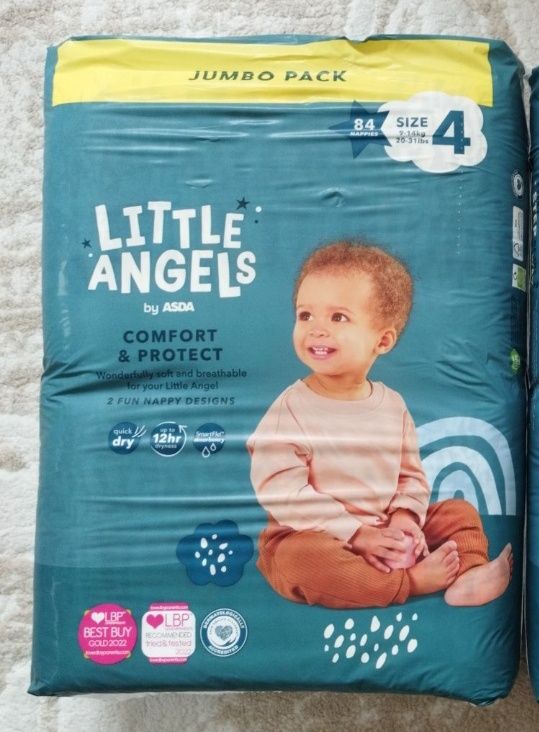 Памперси Little angels
Размер 4- 84бр. (9-14кг.)