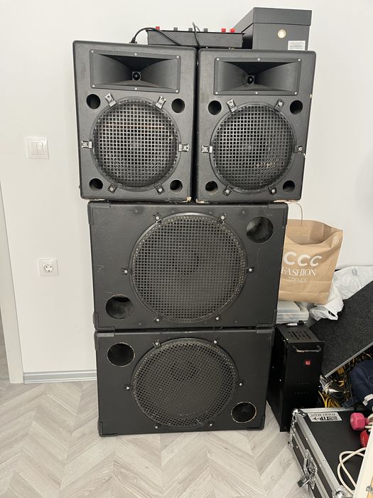 Комплект пасивни баси 18" 2бр пасивни топове 2бр 12" стъпало и мишпулт