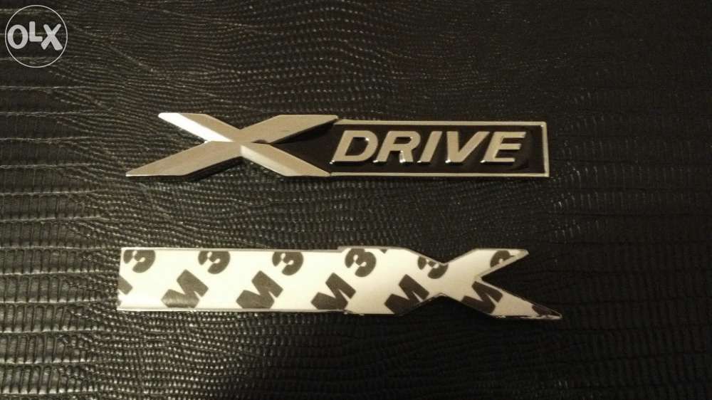 Emblema BMW X- Drive metal negru/ crom