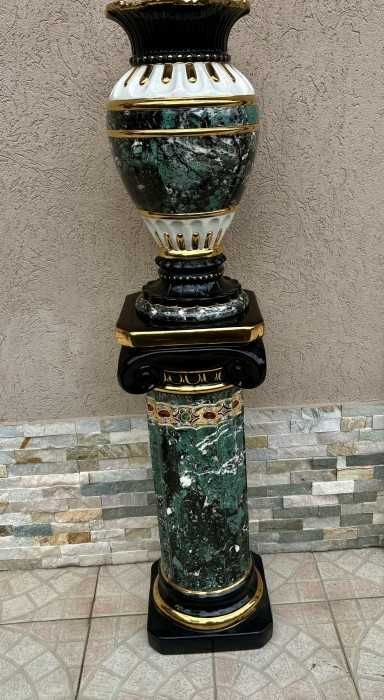 Grandioasa vaza cu piedestal-ceramica italiana de lux-semnate-Italia