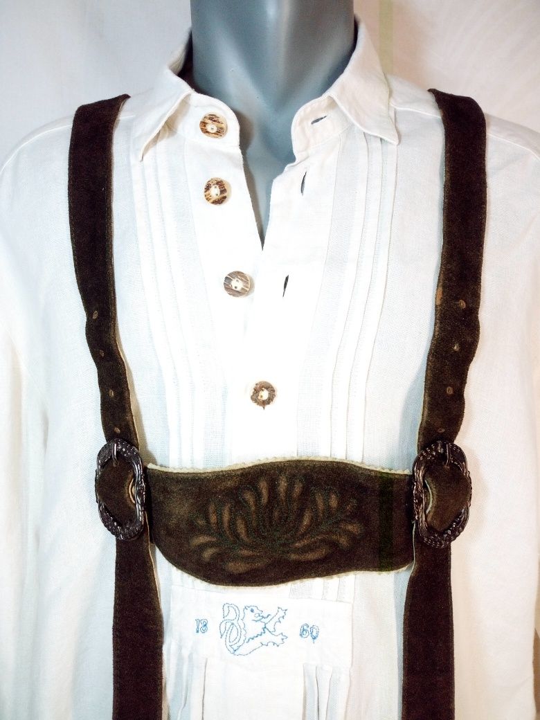Bretele tradiționale bavareze Oktoberfest, din piele, pt pantaloni