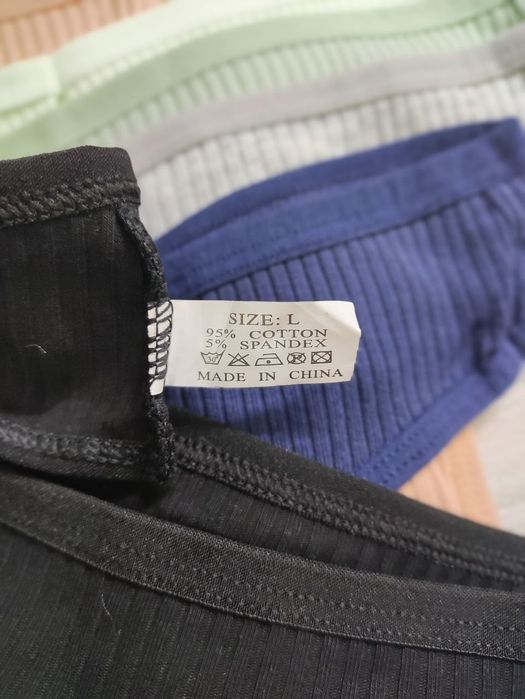 Набор стрингов в рубчик (Комплект 10 шт) M и L