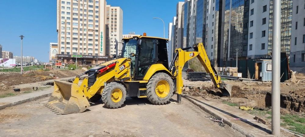 Экскаватор - погрузчик , 3 в 1 , гидромолот , JCB , CAT , Петушок