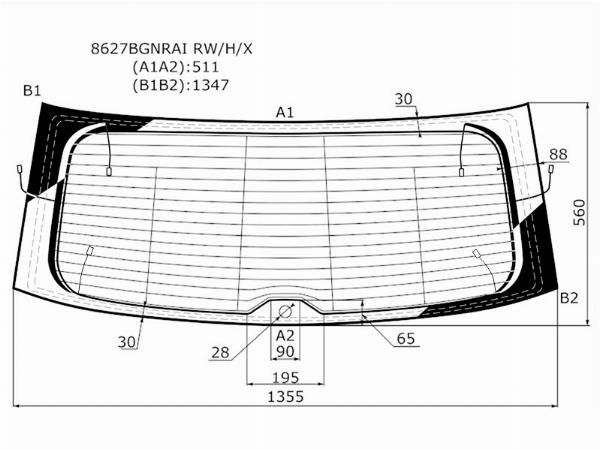 Стекло заднее с обогревом  Volkswagen Tiguan