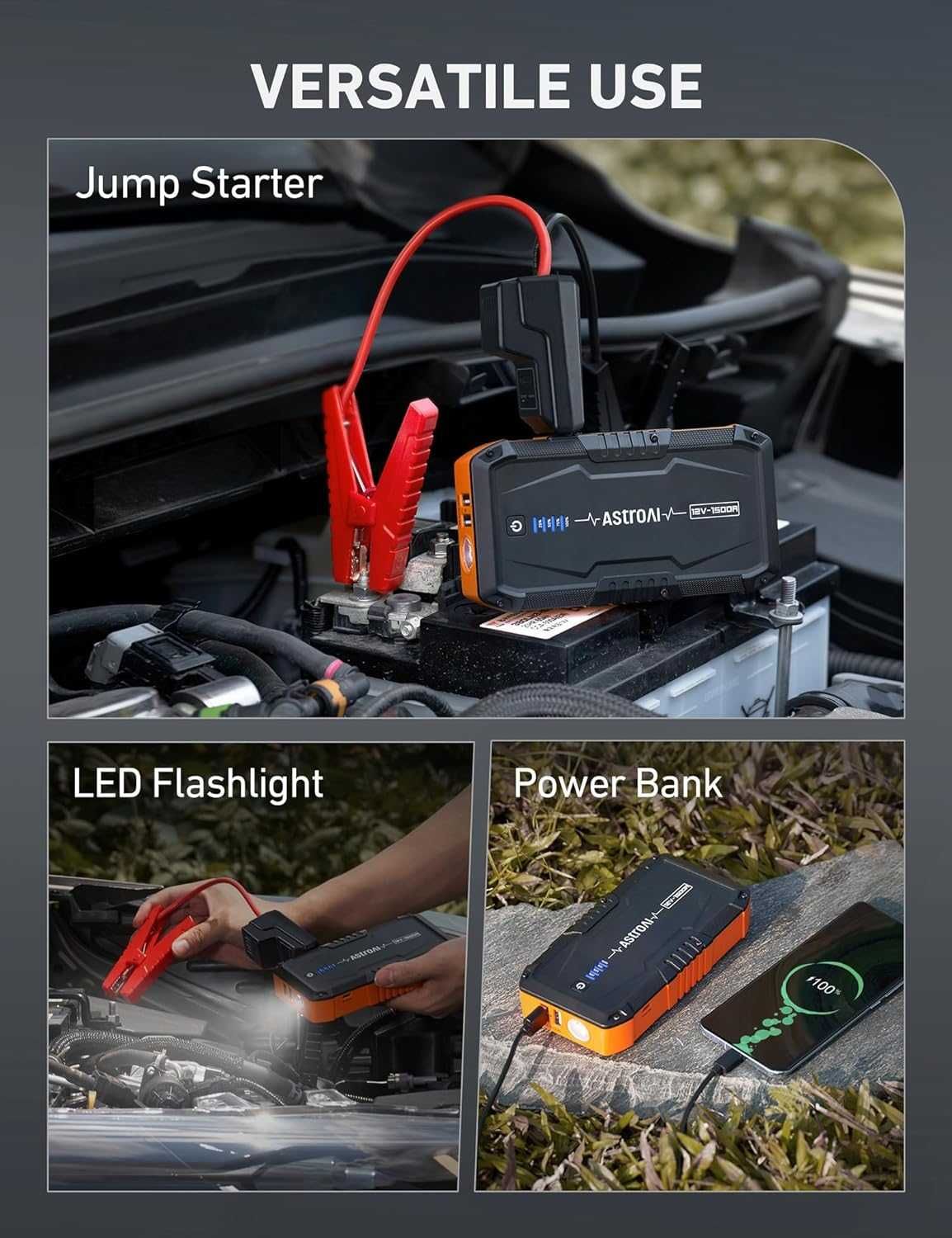 Пусковое устройство AstroAI S8 1500A 10000 mAh