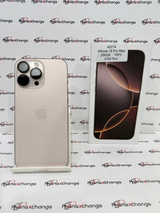 iPhone 16 Pro MaxDesert Neverlocked 256GB Impecabil