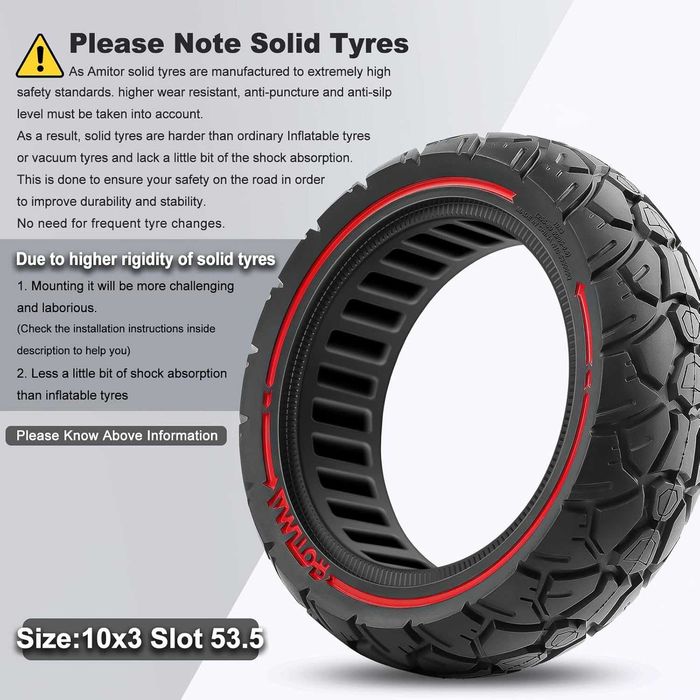 Anvelopa semi-plina AMITOR 10x3.0 AllRoad, REDUS de la 165ron