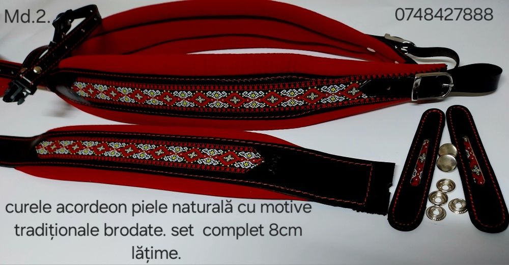 Curele acordeon piele naturală și catifea.