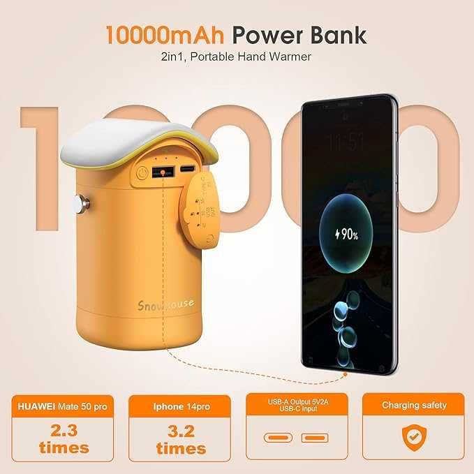 Преносим нагревател за ръце Power Bank 8000 mAh Акумулаторна  батерия