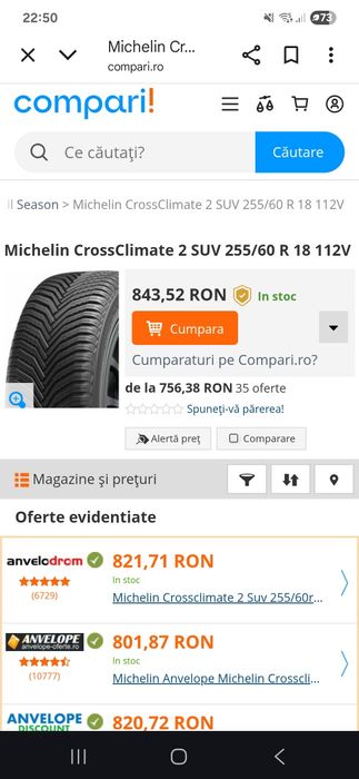 255 60 18 Allseason Michelin Crosclimate 2 SUV Noi