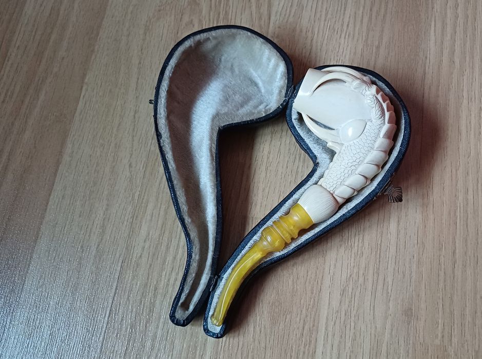 Vand Pipa "Meerschaum", model gheara vultur, "Eagle Claw" , Nefolosita
