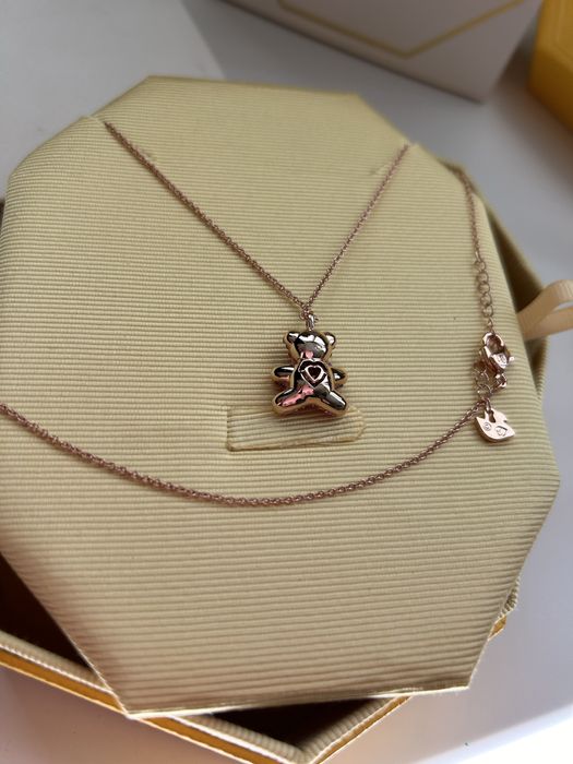 Swarovski - колие Teddy / Розово мече ( НОВО )