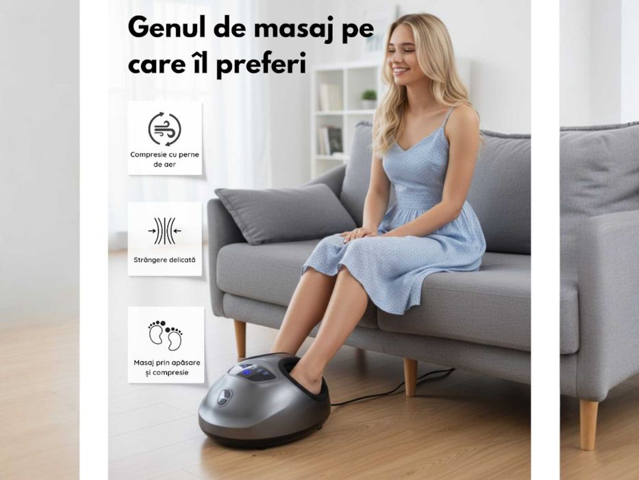 Aparat de masaj pentru picioare, cu presopunctura si incalzire