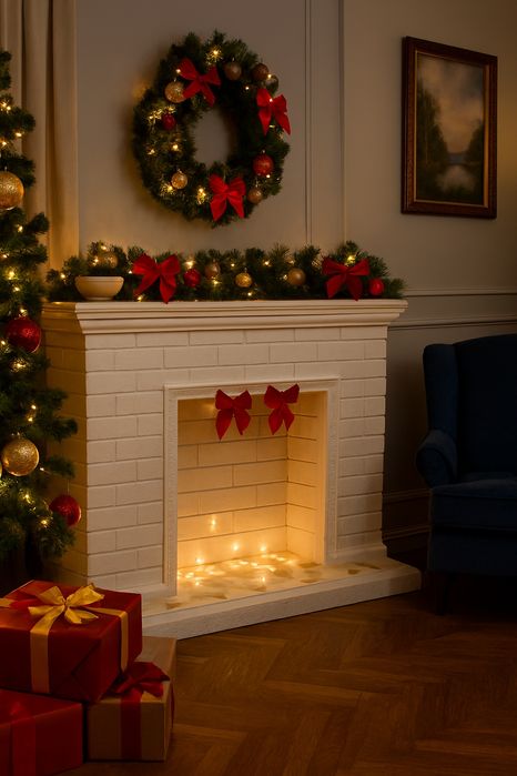Новогодний декор камин