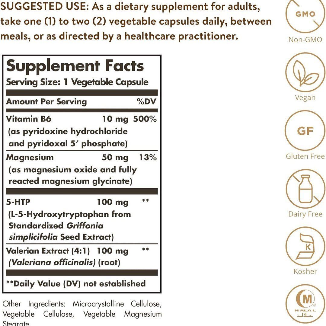 Solgar 5-HTP 100 мг, 90 растительных капсул