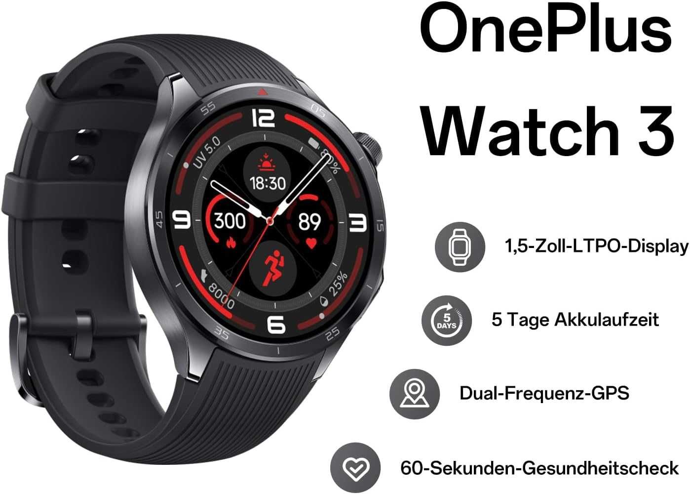 Нов! 2г. гаранция! OnePlus Watch 3 - Black