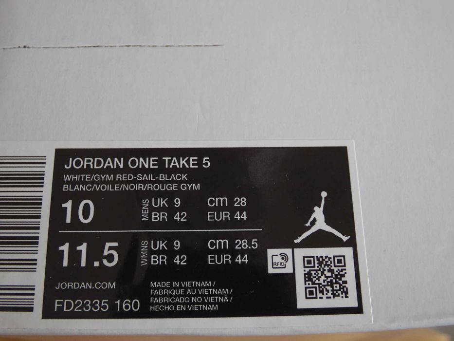 Нови! Air Jordan One Take 5 "White Gym Red" - 44 номер Оригинални!