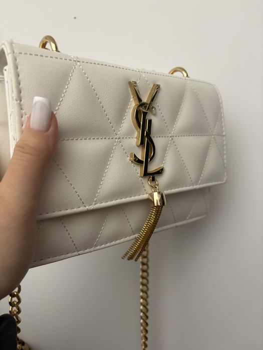 YSL бяла стилна чанта