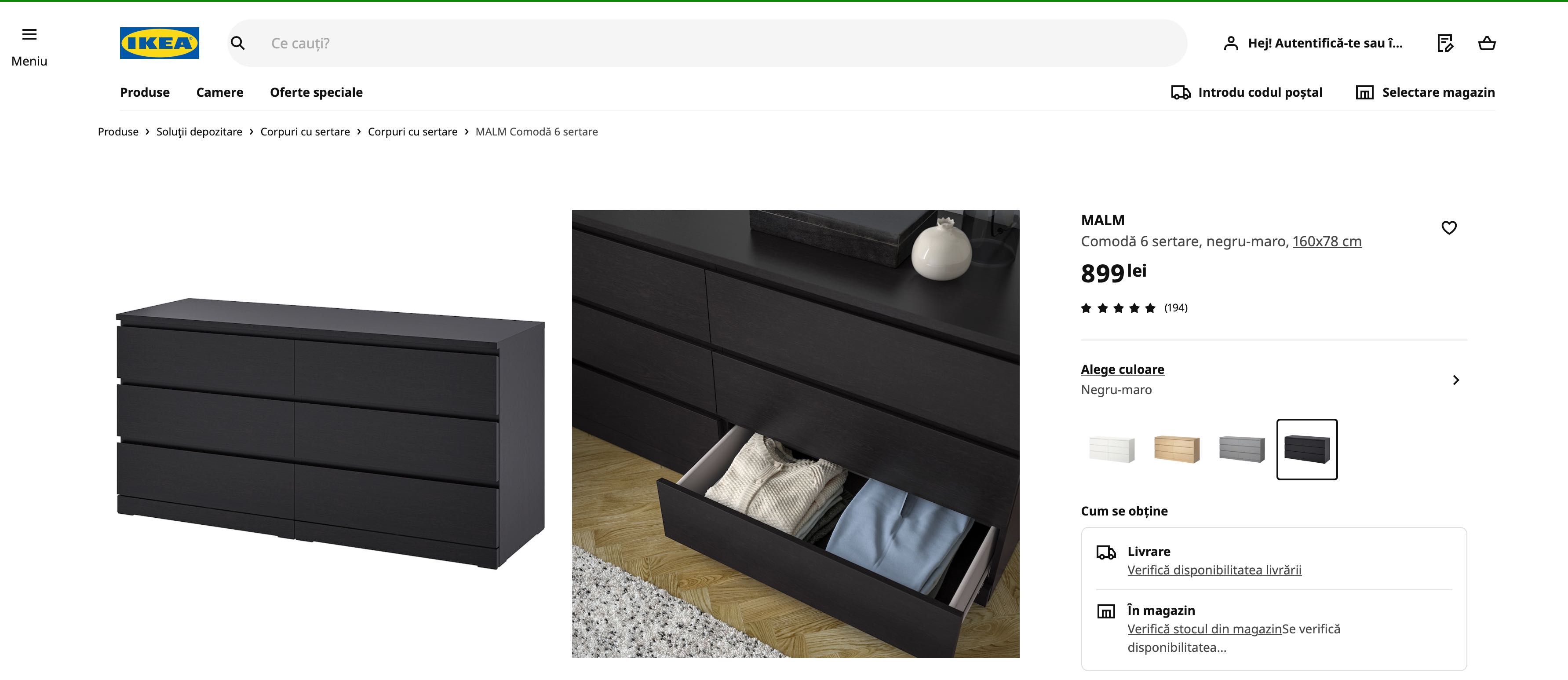 Mobilier dormitor IKEA Malm negru-maro