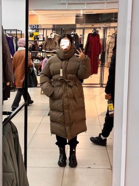 Длинный пуховик тёплый зимний, отличное состояние