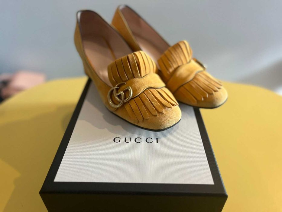 Продавам оригинални обувки Gucci, жълти, 39 номер.