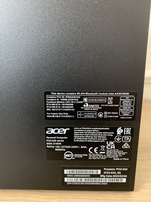 Acer Predator PO3-630 — игровой ПК