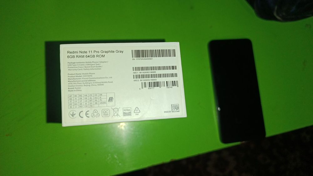 Redmi note 11 pro 6/64gb korobka bor