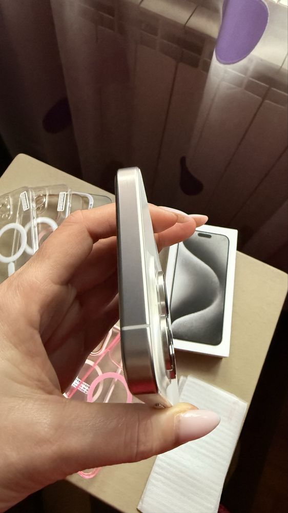 IPHONE 15 PRO MAX WHITE TITANIUM 256, impecabil baterie 100%