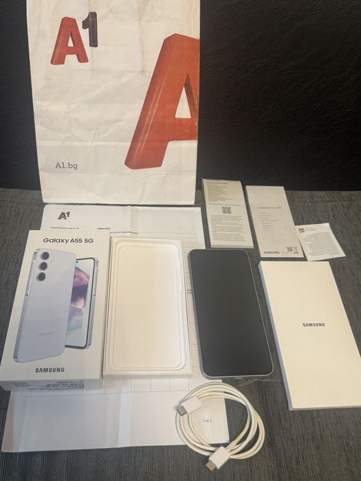 КАТО НОВ 128GB Samsung A55 5G A1 Гаранция 2026г. Blue | Син