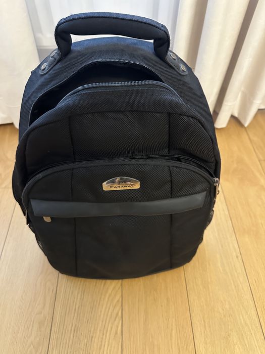 Vand rucsac Faraway, negru, multiple buzunare exterioare si interioare