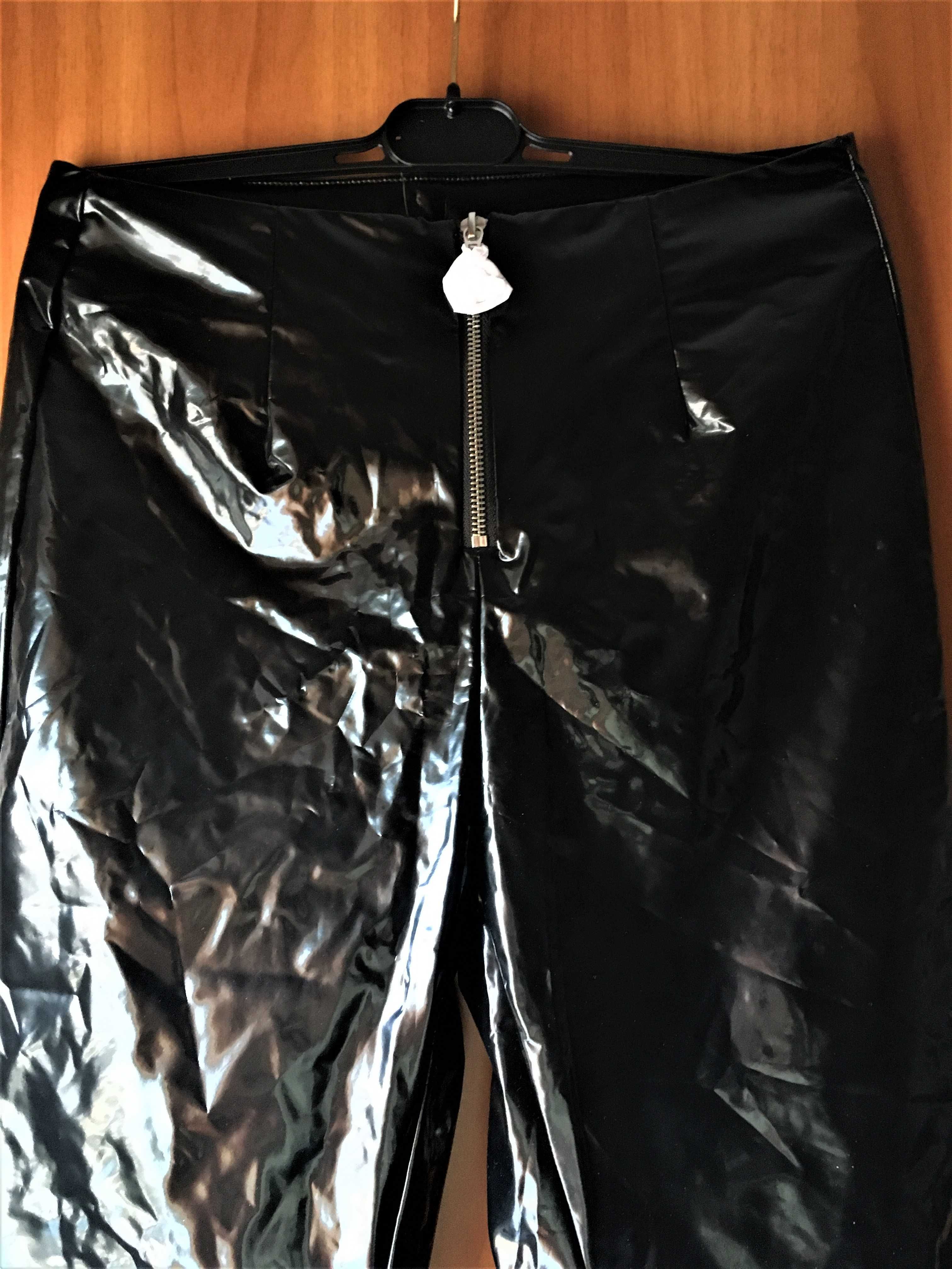 CALZEDONIA pantaloni lac, culoare neagra