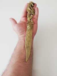 Античен китайски месингов нож за писма - рядък и уникален
