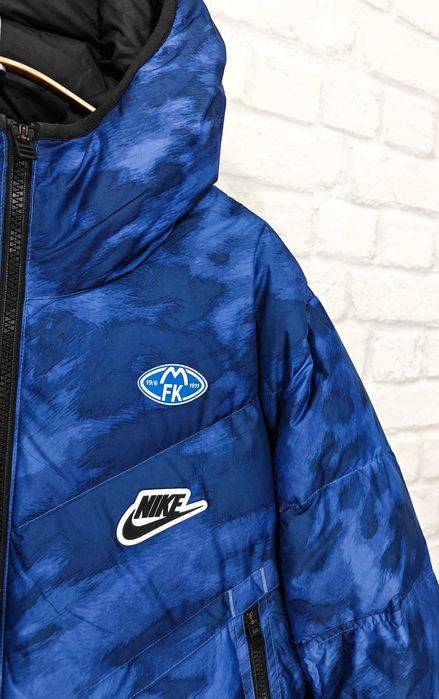 NIKE Оригинално мъжко яке пуфер с качулка и пух размер L