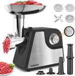 Masina de tocat carne electrica 300W, 2 trepte, inox, accesorii
