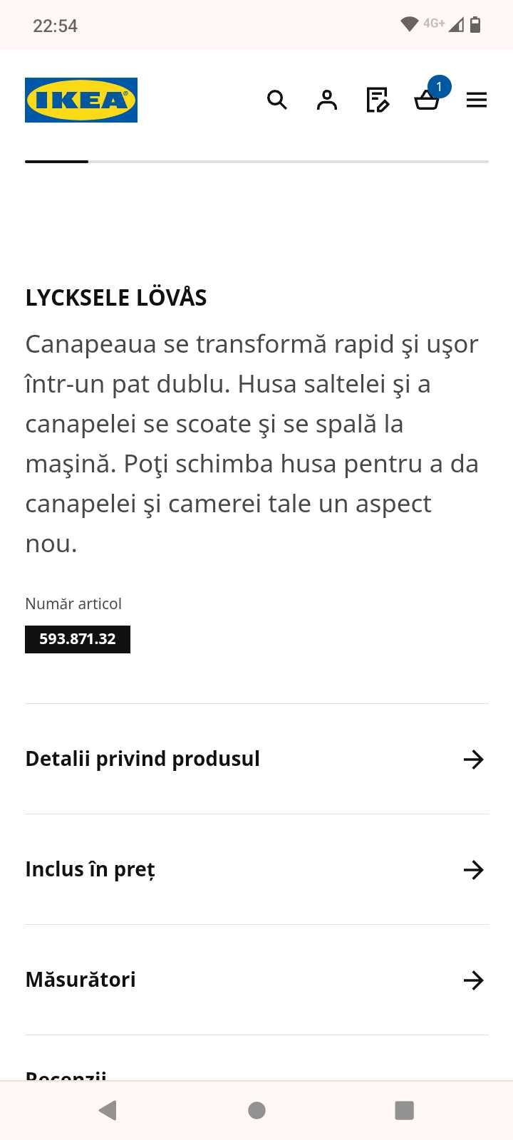 Canapea Lycksele Ikea 1000Ron