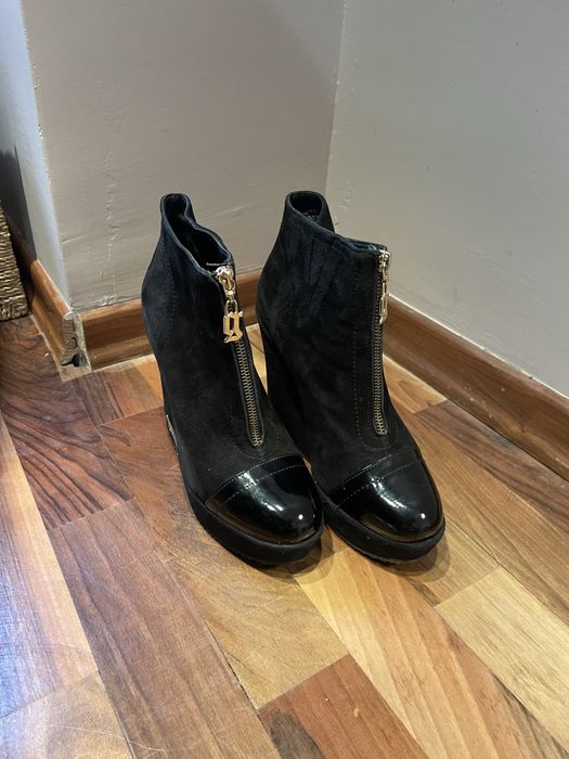 Италиански боти естествен велур Galliano