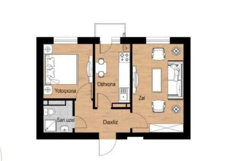 2хона зор локациядан кадастр бор метро бор Дотслик Шошилин 41м2;
