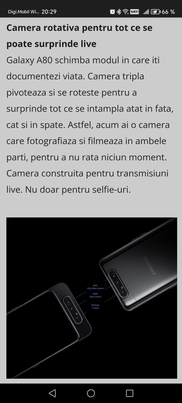 Vând telefon Samsung Galaxy A80