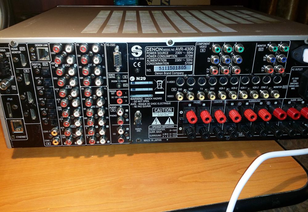 Receiver Denon AVR 4306  170W.